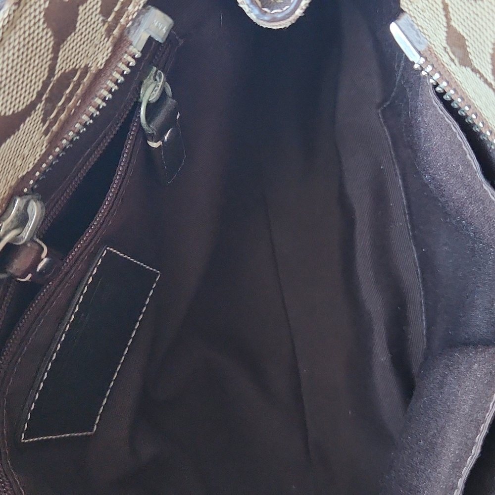 Coach Signature Hampton Canvas & Leather Shoulder Bag - Picture 9 of 16